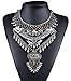 Fashion Vintage Crystal Zinc Alloy Big Pendant Bib Chain Statement Necklace for Women