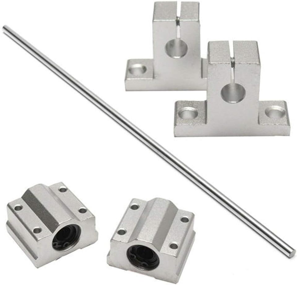Jodie Bernol Linear Rail Shaft with 2pcs Shaft Supports and 2pcs Linear Slide Block 8x300mm Linear Motion Products