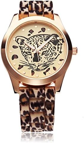 Fashion Geneva Leopard Rubber Women Quartz Wrist Watch.