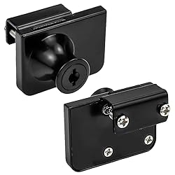 Black Glass Cabinet Lock with 2 Keys Single Swing