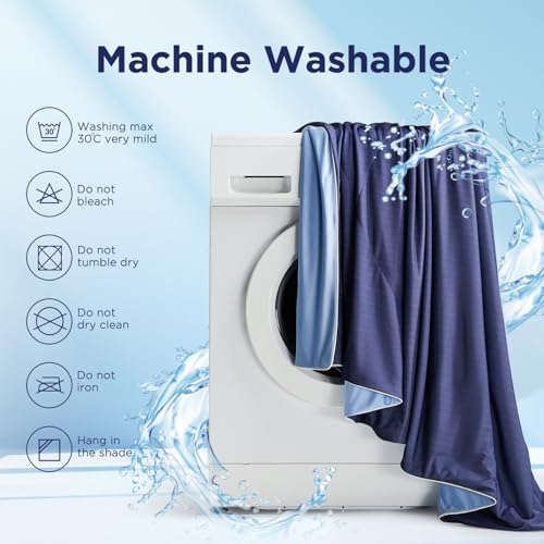 Luxear Cooling Blanket Summer Breathable Blanket with Arc-Chill Q-MAX 0.5 - Lightweight Duvet Cooling Blanket for Hot Nights - 200 x 220 cm, Blue