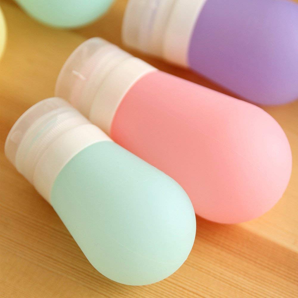 Portable Travel Bottles Set, AMMAX Leak Proof Squeezable Silicon Tubes Travel Size Toiletries Containers, TSA Carry On Approved Refillable Travel Accessories for Shampoo Liquids 4 Pack (3 fl. oz) : Beauty