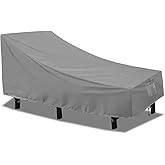 PureFit Outdoor Chaise Lounge Cover, Lounge Chair Covers Waterproof Patio Furniture Lounge Chair Cover, UV Resistant & Weatherproof, 1 Pack, 78"L x 35.5"W x 33"H Inches, Gray
