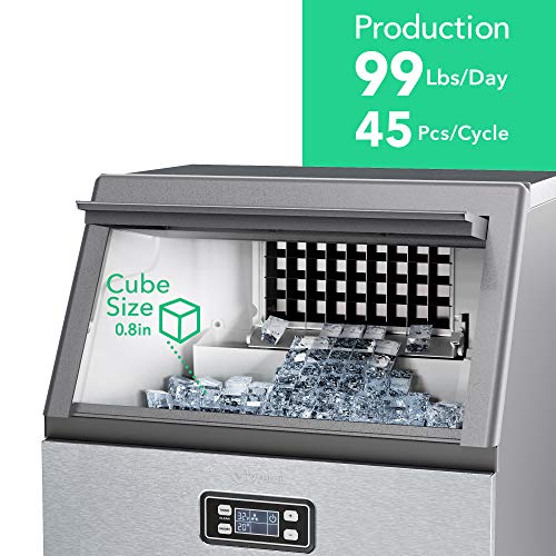 image for Vremi Commercial Grade Ice Maker - Produces 99 Pounds of Ice in 24 Hou