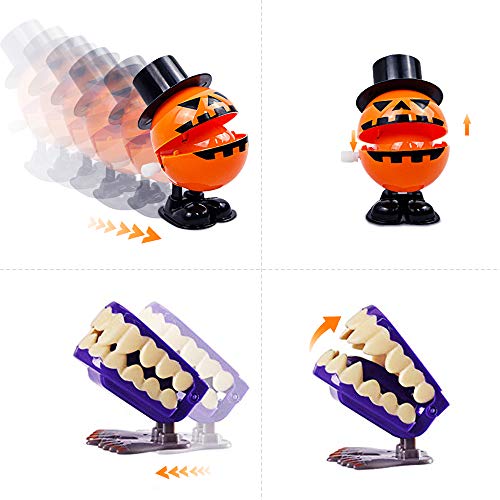 Nice2you 12 Packs Wind Up Toys Assorted Halloween Toys,25 Sheets Temporary Tattoos Skeleton Pumpkin Witch Glow Luminous Stickers for Kids Halloween Party Favors Gifts - Thumbnail 2