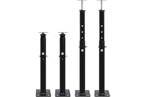 ASSTINOUS 4 Pack Height Range Adjustable House Floor Jacks – 19"-35" Heavy Duty House Jacks for Leveling, Steel Support Posts for Beams, Decks, Crawl Spaces, Basements-Black