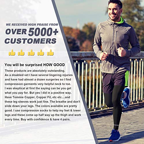 SONTHIN Leg Sleeves Compression Full Leg Long Sleeves for Men Women Youth (5 Colors Available,1 Pair)