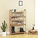 SONGMICS Bamboo Entryway Shoe Shelf Storage Organizer, Ideal for Hallway Bathroom Garden, 6-tier, Fresh Maple