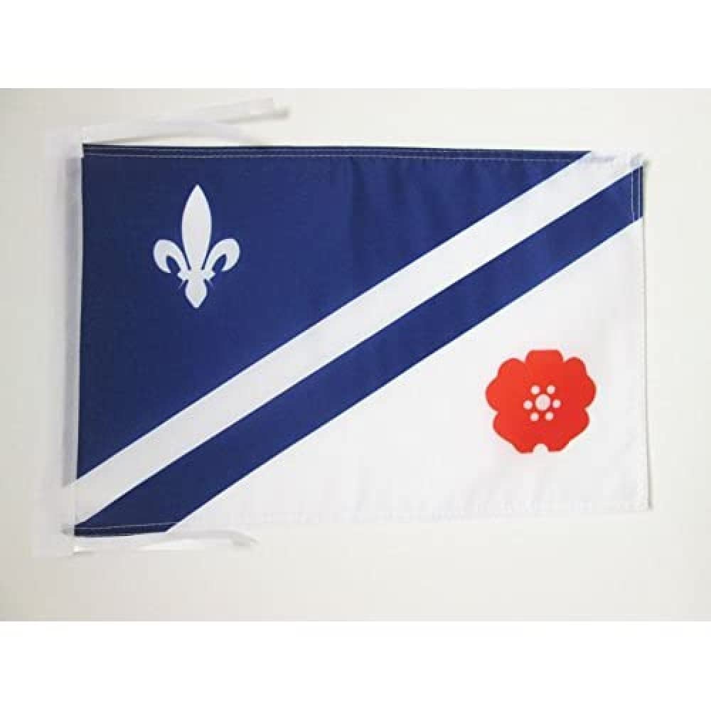 AZ FLAG - Franco-Albertans Flag - 18'' x 12'' - 100% Polyester Franco-Albertains Small Banner with Two Cords - Fade Resistant - Vivid Colors - 18x12 in - 45x30 Cm — image 1