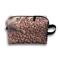 SHOUNABAG Coffee Linen Bag Aroma Food Travel Cosmetic Bags Small Makeup Clutch Pouch Cosmetic And Toiletries Organizer Bag