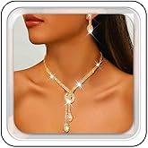 Kilshye Rhinestone Jewelry Set Bridal Wedding Necklace Earring Sets Prom Costume Jewelry for Women