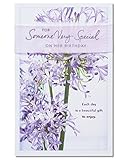 American Greetings Floral Birthday Card for Her with Ribbon (5760176)