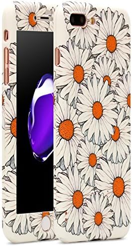 iPhone 7 Plus case, Vancer Full Body Protection [360 Degree All-around] Series, Hard Slim Premium shockproof Cover with Tempered Glass Screen Protector for iPhone 7 Plus(5.5) (Chrysanthemum)