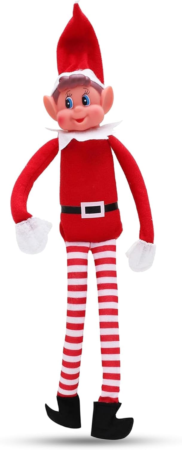 Quebec christmas mischief makers: naughty Santa’s little helper with soft body, vinyl face & hook and loop grip–fun christmas elf for family play (elf boy)