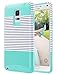 ULAK Note 4 Case, Galaxy Note 4 Case, Knox Armor Slim Dual Layer Protection Hard Back Cover Shock Absorbent TPU Bumper Case for Samsung Galaxy Note 4 (5.7 inch) Minimal Mint Stripes