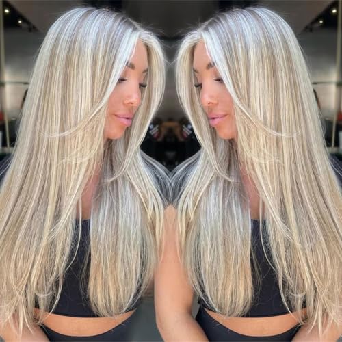Ash Blonde Pre Plucked Human Hair Wig 13x4 Pre Plucked Human Hair Wig 13x4 UHD Lace Human Hair Wigs for Women 22 Inch 180% Density