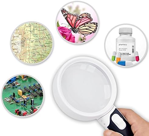 Led Magnifying Glass , ASONRL Interchangeable Handheld Magnifying Glass Set with Light for Seniors, Maps, Jewellery,Repair, Hobbies&amp; Stamps, Reading-(3 Lens Set 2.5X + 5X + 16X)