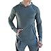 LANGCHEN Men's Gym Workout Hoodie Training Sports Pullover With Zipper Pockets Hoody