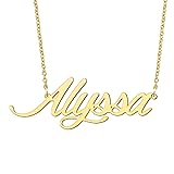 BYBWBL Alyssa Name Pendant Necklace 18k Gold Plated