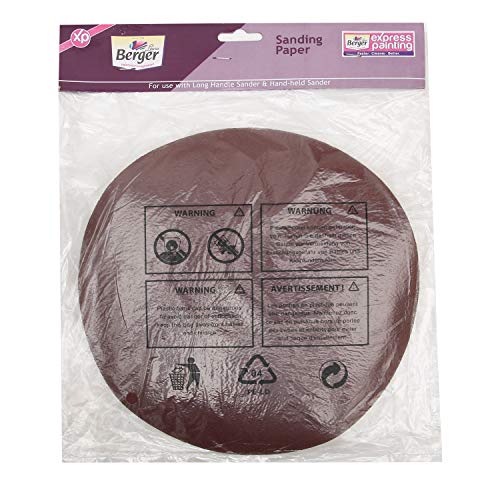Berger Dustless Hook and Loop Sandpaper Sanding Disc Sandpaper Grade 120 (Pack of 1)
