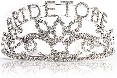 Bride to Be Bachelorette Tiara Elegant Sparkling Rhinestones One Piece Silver (veil not included)