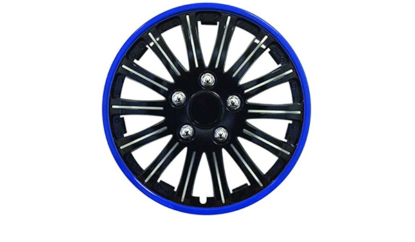 4 tapacubos azul y negro de 15 pulgadas para Peugeot 207 ...