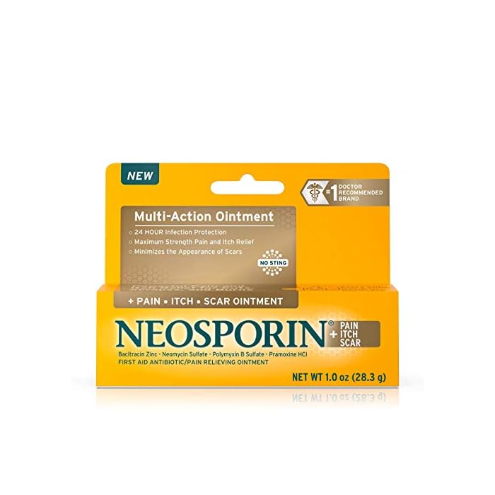 Neosporin Pain Itch Scar Antibiotic Ointment for Infection Prevention and Pain Relief, 1.0 oz
