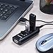 DHB 4 Port Mini USB 2.0 Hub for Laptop PC High Speed 480Mbps Black