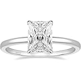 EAMTI 1/2/3/4CT 925 Sterling Silver Engagement Rings Radiant Cut Solitaire Cubic Zirconia CZ Wedding Promise Rings for Her Wedding Bands for Women Size 3-11