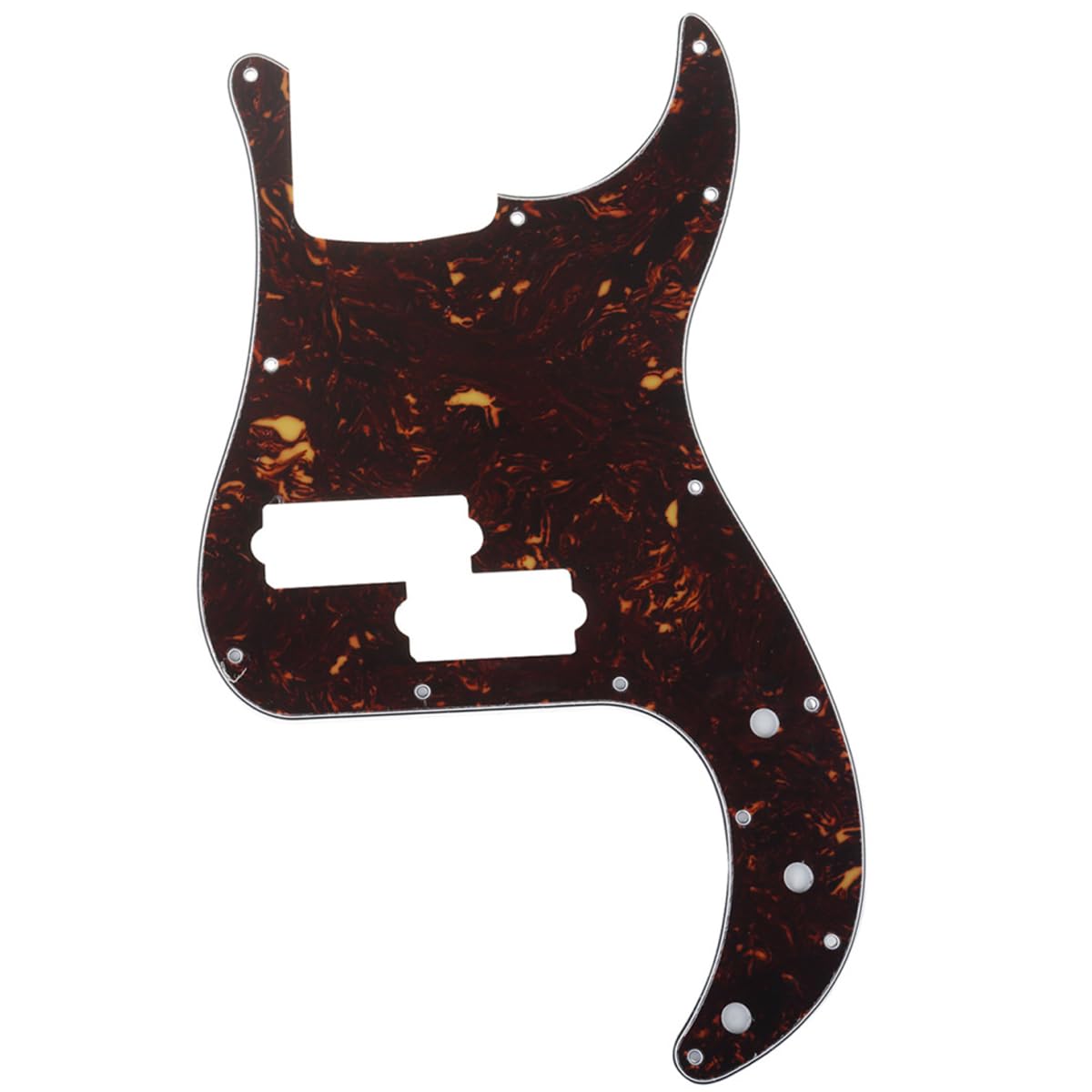 Musiclily Pro 5-String 13-Hole Contemporary P Bass Pickguard for Fender Mexican Precision Bass, 4Ply Tortoise Shell
