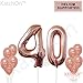 Rose Gold 40th Birthday Balloons – Large, Pack of 12 | Forty Number Balloons Party Decorations Supplies | 40 Number foil Mylar and Latex Balloon | Match for Other Number Balloons for All Ages