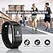 Fitness Tracker with Replacement Band Waterproof Heart Rate Monitor Call Remind Wireless Pedometer Activity Tracker for Women, and Men (Black + Blue Band)