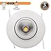 TORCHSTAR 6 Inch 10W Adjustable LED Recessed Downlight, Eyeball Retrofit Recessed Lighting, UL, Energy Star Listed Dimmable Recessed Ceiling Light, 5000K Daylight