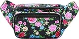 SoJourner Black Rose Fanny Pack - Cute Floral Packs for men