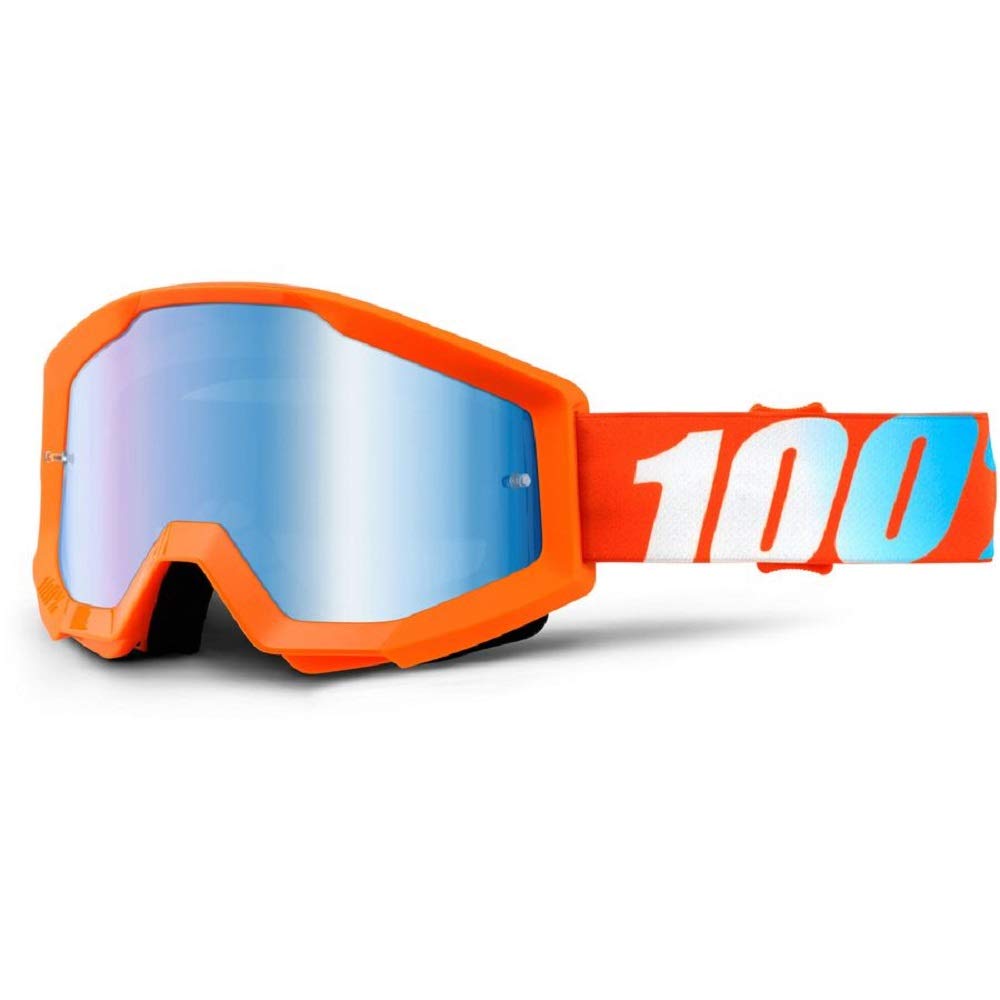 100% STRATA Goggle Orange - Mirror Blue Lens