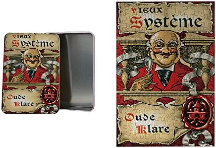 Syteme Oude Klare Vintage Poster Metal Tin Trinket Box (4"x6") &amp; Jigsaw Puzzle (30 Pieces) Set
