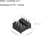 sourcing map 60Pcs 8 Pin DIP IC Chip Socket Adapter 2.54mm Pitch Soldering Flat view 2