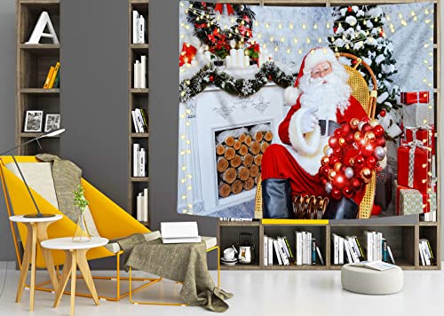DIOVMA Christmas Tapestry Christmas Backdrop Background Wall Covering Tapestries for Party Livingroom Bedroom Dorm Home Decor (51.9*59.1 Inches)