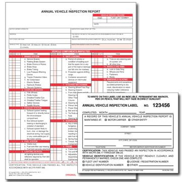 J.J. Keller Annual Vehicle Inspection Report (Carbonless) with Label Part #15048 400MP - (5 Retail Packs) - Thumbnail 2