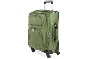 SwissGear Sion Softside Expandable Luggage with Spinner Wheels, Evergreen Carry-On 21-Inch