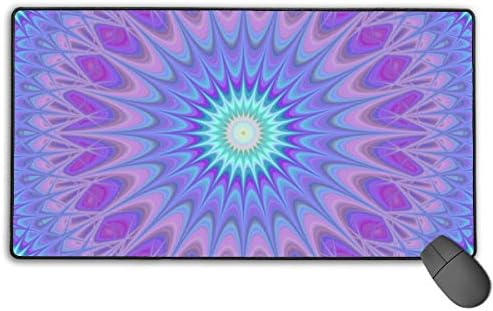 Large Mouse Pad XL,Purple Mandala Design Extended Gaming Mouse Pad Mat Desk Pad Non-Slip Rubber Mousepad with Stitched Edges 40x75 cm