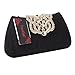 Fawziya Heart Shaped Clutch Velvet Evening Bags And Clutches For Women-Black