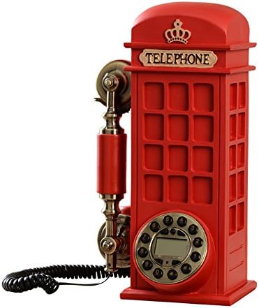 Fashion Retro Fixed Telephone landline,European Home Creative Wired Button Telephone Booth Telephone-A