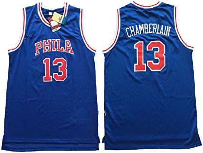 Seonyer Men's Chamberlain Jerseys Philadelphia 13 Wilt Jersey Basketball Jersey Blue (S)