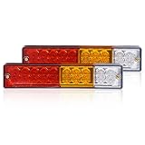 Eyourlife 20 LED Trailer Truck Tail Lights bar DC12V Red Amber White 5 Wires for Rear Lights Turn Signal Lights Brake Lights Backup Lights Running Lights 2Pcs