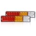 Eyourlife 20 LED Trailer Truck Tail Lights bar DC12V Red Amber White 5 Wires for Rear Lights Turn Signal Lights Brake Lights Backup Lights Running Lights 2Pcs