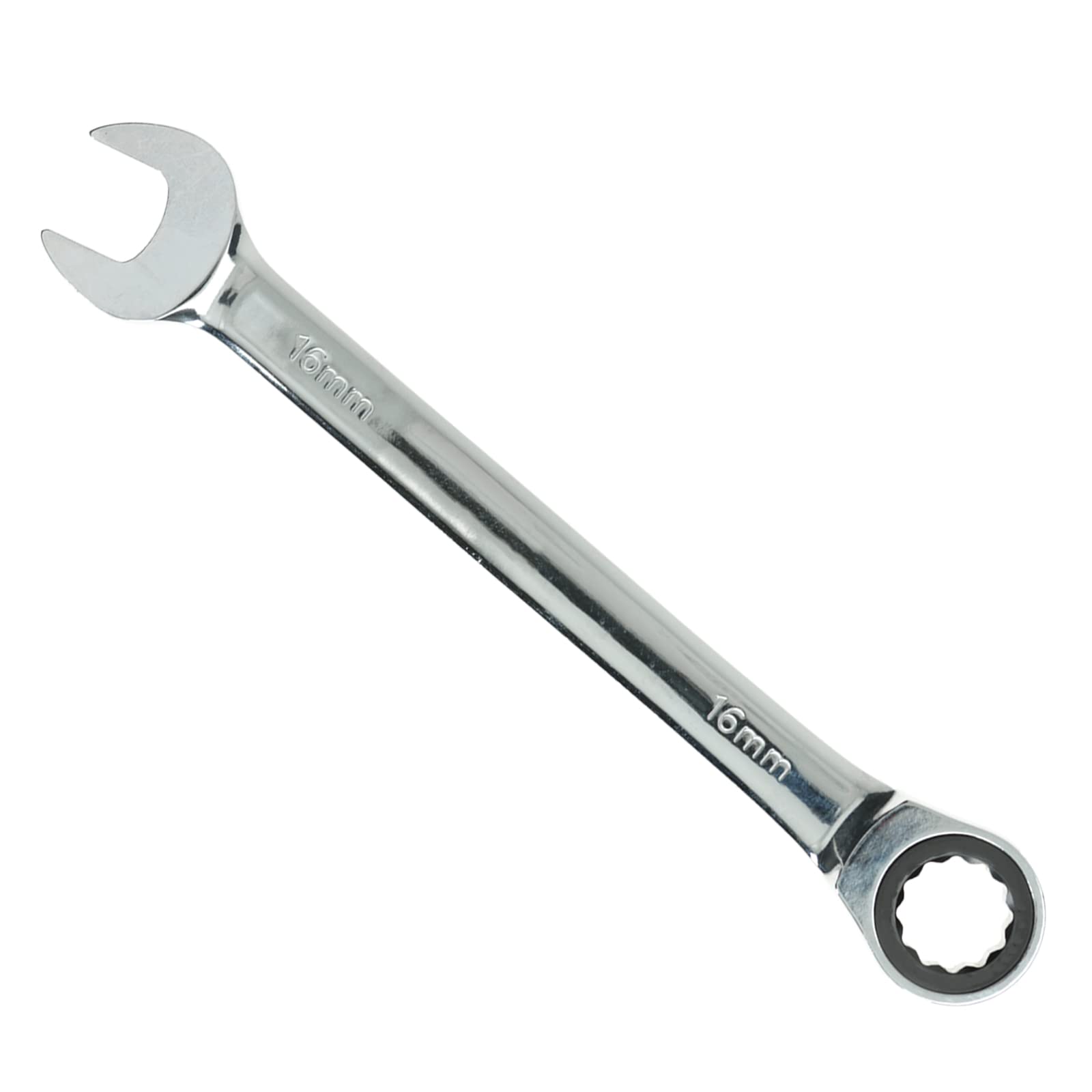 16mm Ratchet Spanner Steel Fixed Head Gear Wrench Open End & Ring (16mm)
