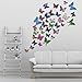 Double Wings 96 x Pcs 3D Butterfly Wall Stickers Colorful DIY Removable Art Decor Crafts for Nursery Classroom Offices Kids Girl Boy Baby Bedroom Bathroom Living Room Magnets and Sponge Glue 8 Color