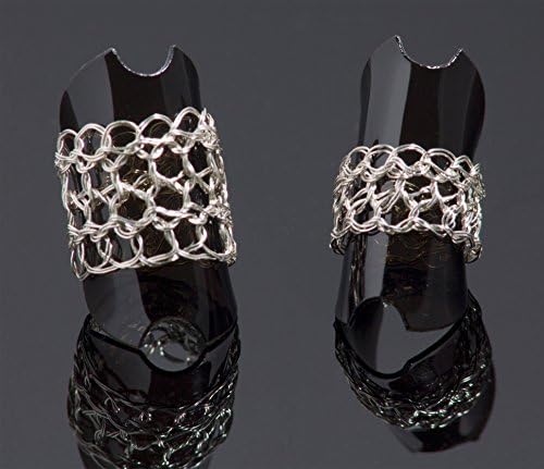 Sterling Silver Filigree Ring Size 14 Handmade Lace Wire Crochet Jewelry