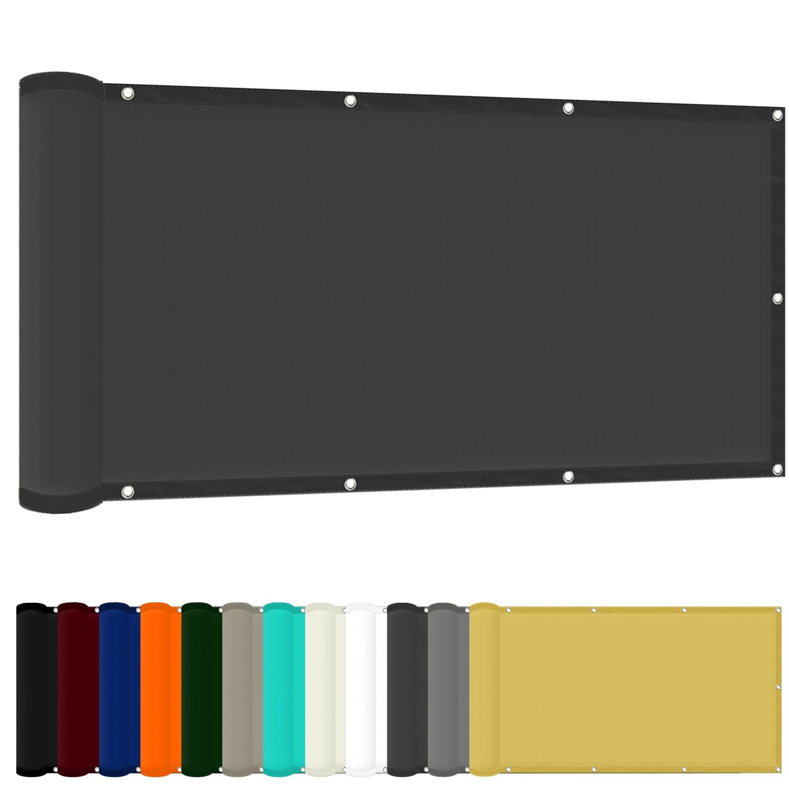 Rectangle Sunshade Awning 80 x 250 cm(31 x 98inch) Waterproof Sun Shade Sail Square 98% UV Block with Free Rope & Fixing Kit Carport Swimming Plants Shade Netting, Dark Grey